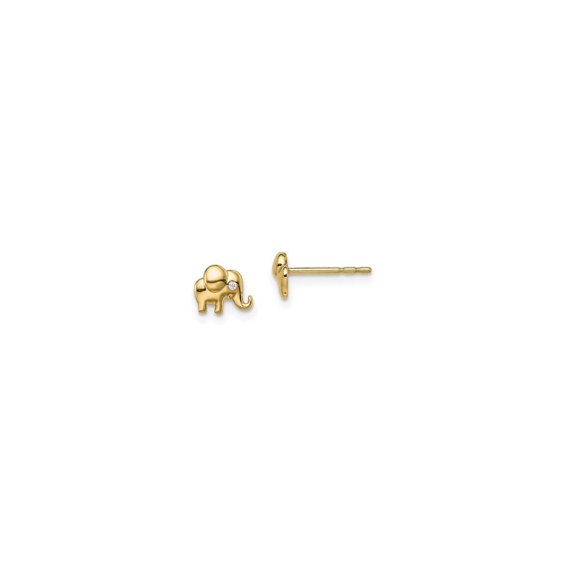 Baby Elephant Stud Earrings (14K)