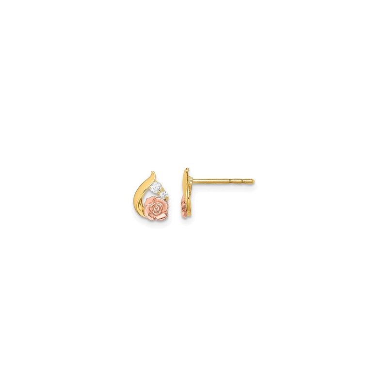 Blossomed Flower Stud Earrings (14K)