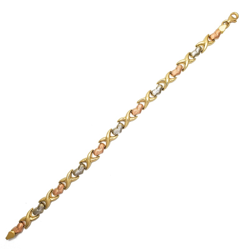 Brushed-Finish XX Fancy Bracelet (14K).