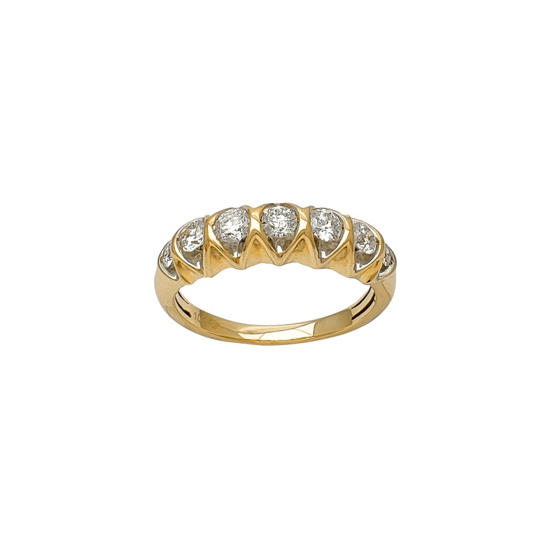 Diamond Cluster Wedding Band Ring (10K)