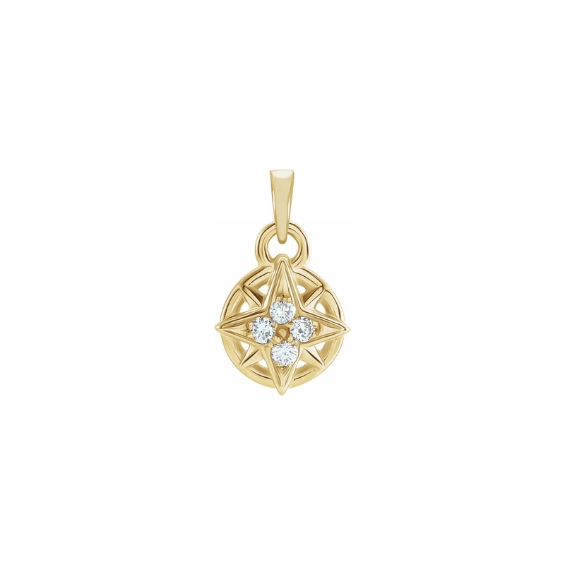 Diamond Compass Pendant (14K)