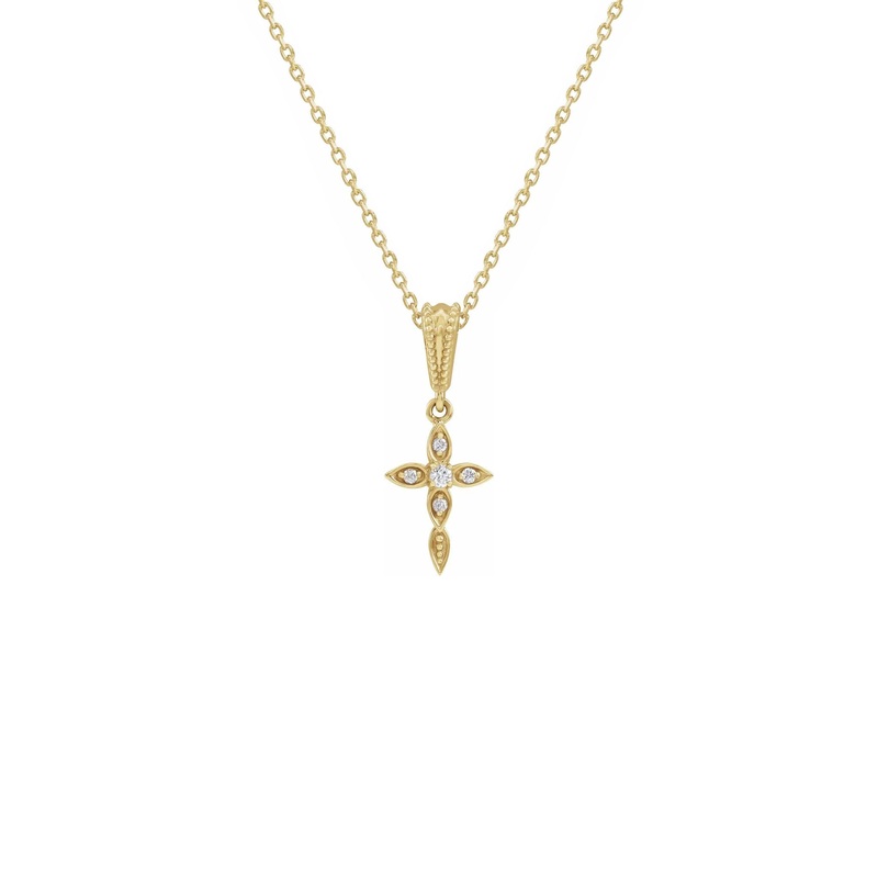 Diamond Drop Cross Necklace