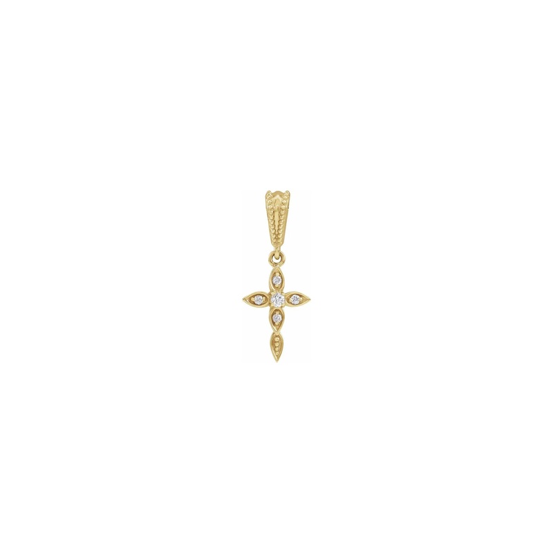 Diamond Drop Cross Pendant (14K)