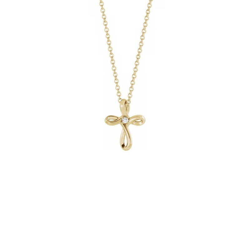 Diamond Incrusted Infinity Cross Necklace
