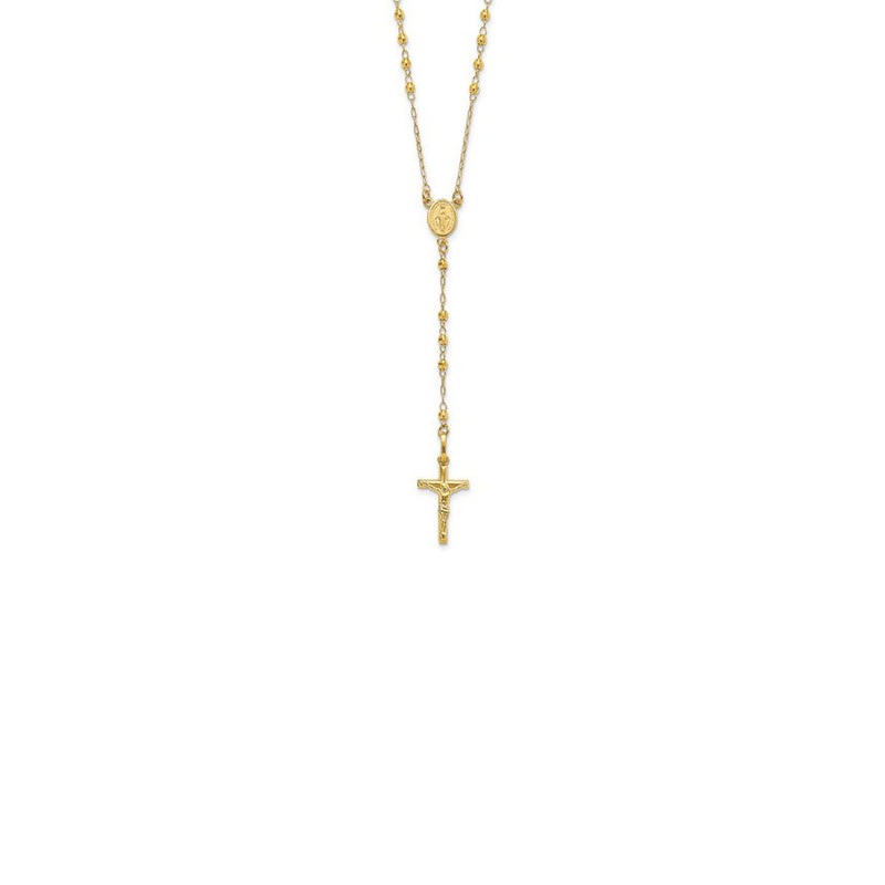 Faceted Beads Rosary Necklace (14K)