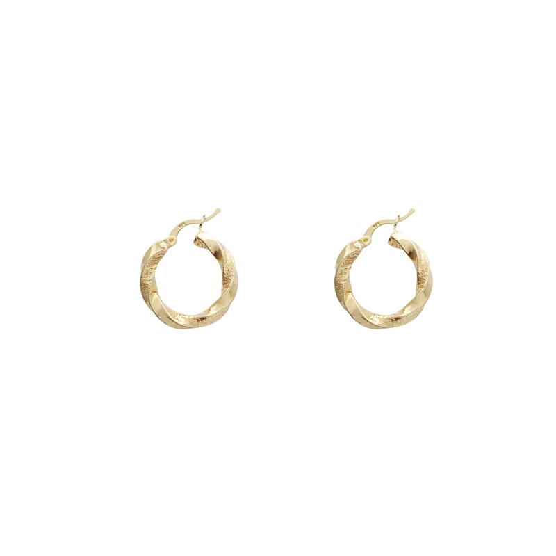 Greek Key Twist Hoop Earrings (14K)