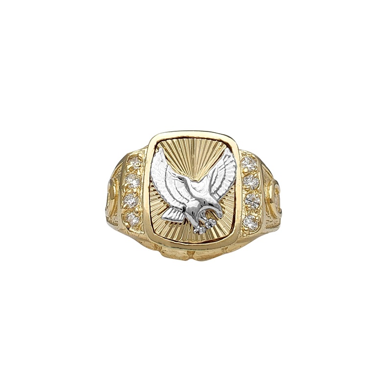 Halo Eagle & Horseshoe Men's Ring (14K)