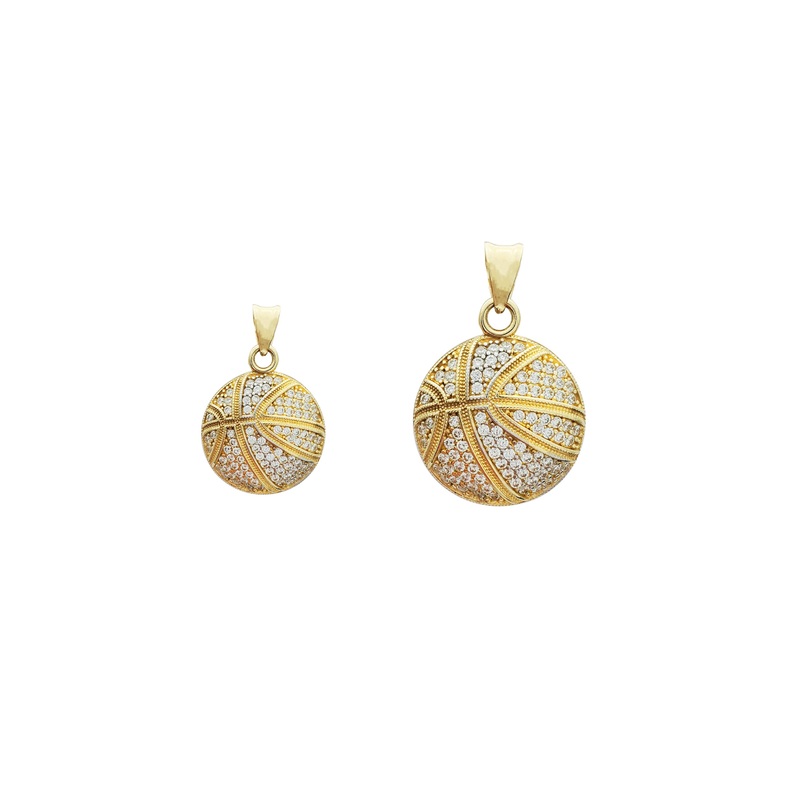 Iced-Out Basketball Pendant (14K)