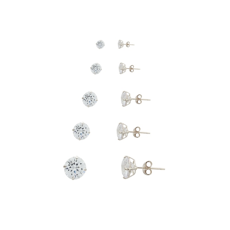 Round Cut Solitaire Stud Earrings (14K)
