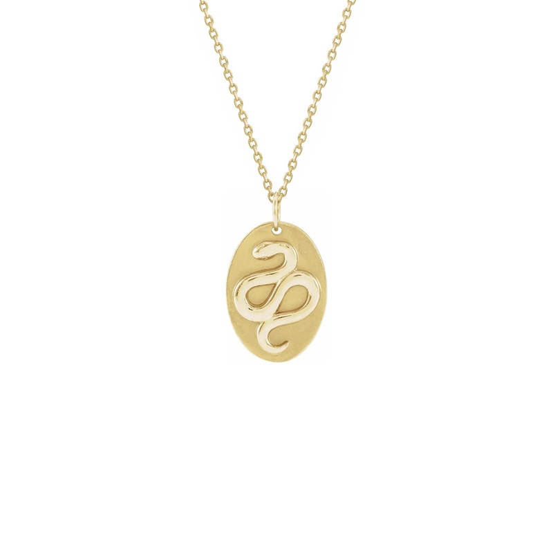 Snake Oval Medal Necklace