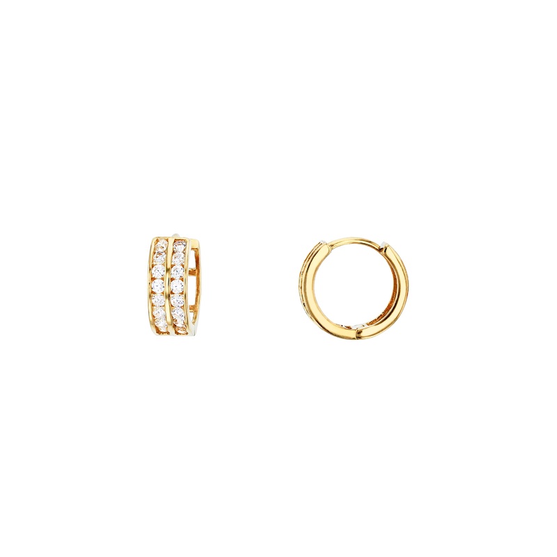 Two Row Cz Huggies (14K)