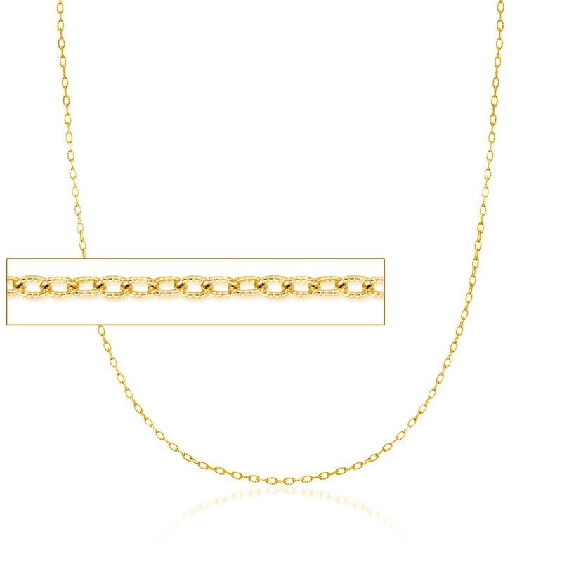 Diamond Cuts Textured Cable Chain (14K)