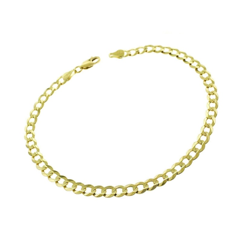 [Solid] Curb/Italian-Cuban Link Bracelet (14K).