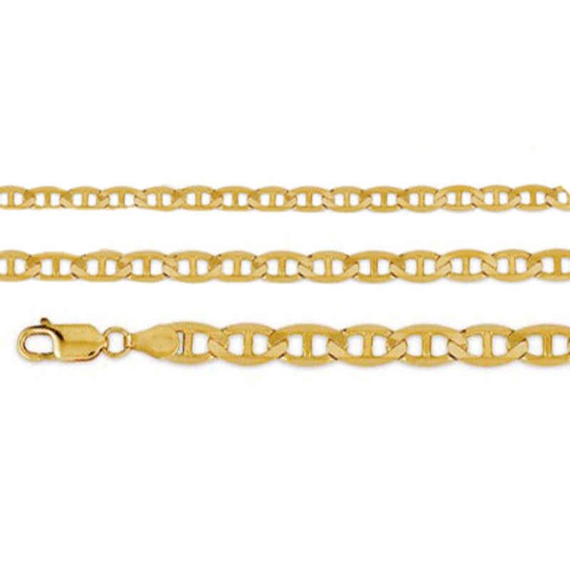 Solid Flat Mariner Necklace (14K)