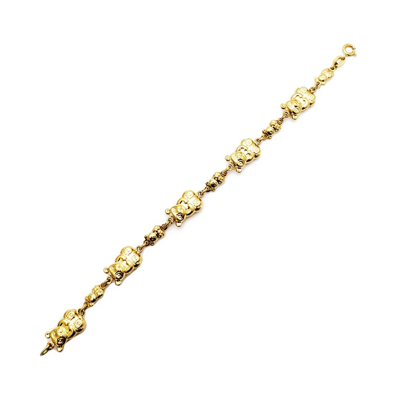 Teddy Bear Bracelet (14K).
