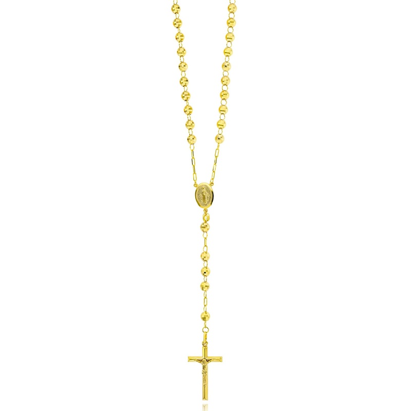 Virgin Mary Rosary Necklace (14K)