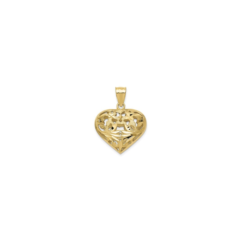 3-D Fancy Heart Pendant (14K)
