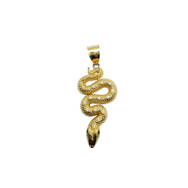 Molted Ice Snake Pendant (14K)
