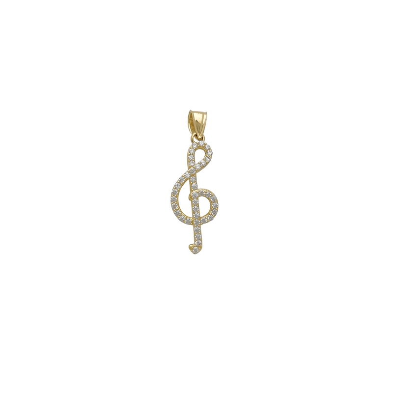 Zirconia Music Note Pendant (14K)