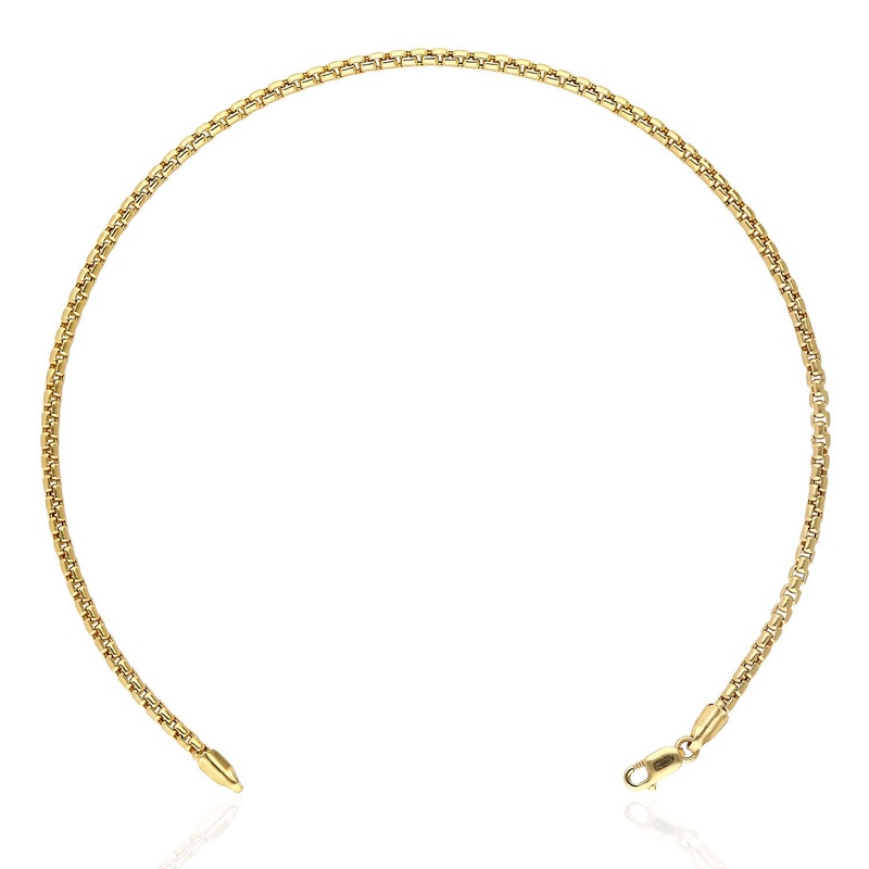 Round Box Anklet (14K)