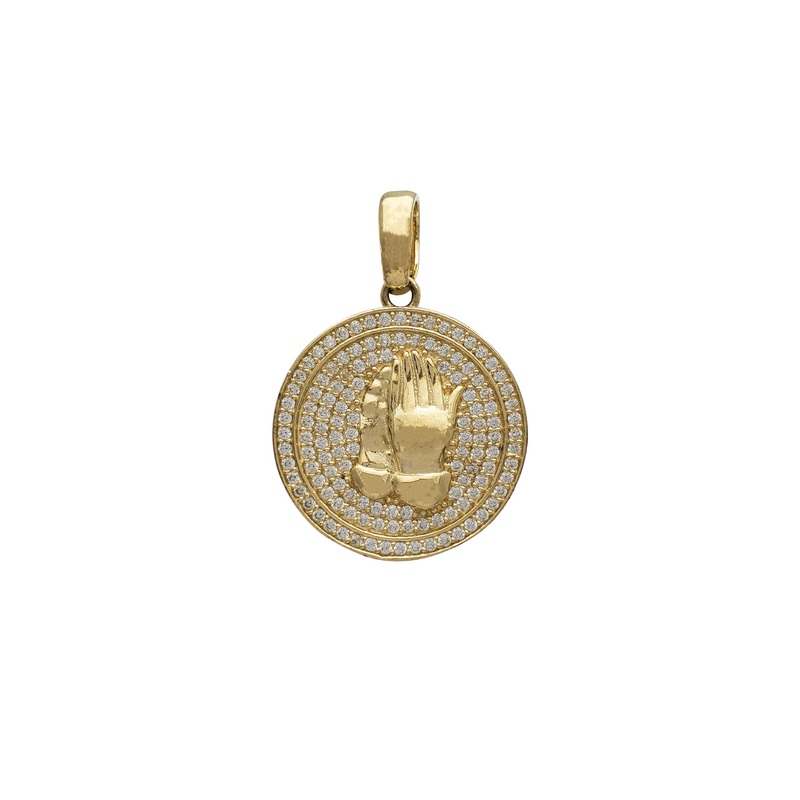 Zirconia Oval Frame Flying Eagle Pendant (14K)