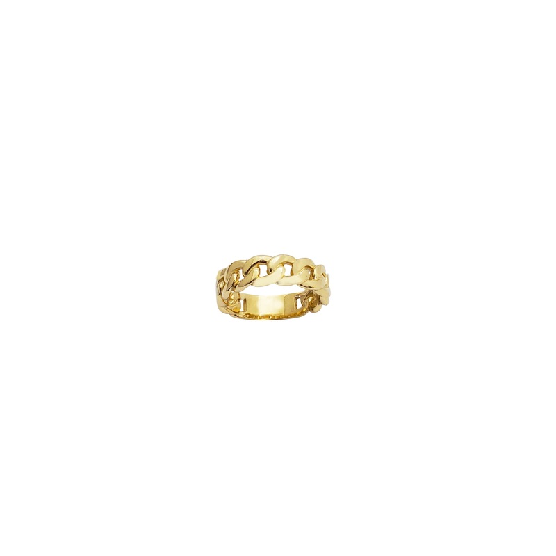 [5.5mm] Glossy Cuban Ring (14K)