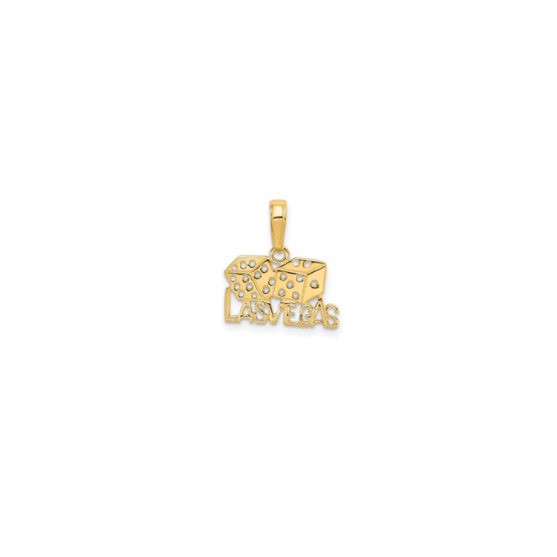 "Las Vegas" & Dice Pendant (14K)