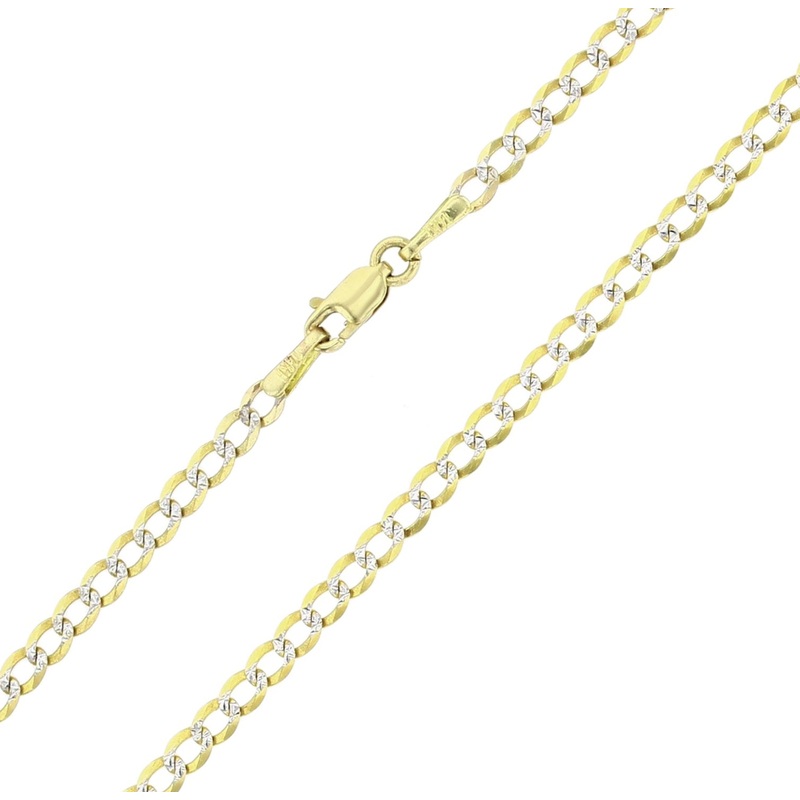 [Solid] Two Tone Italian Cuban Anklet (14K).