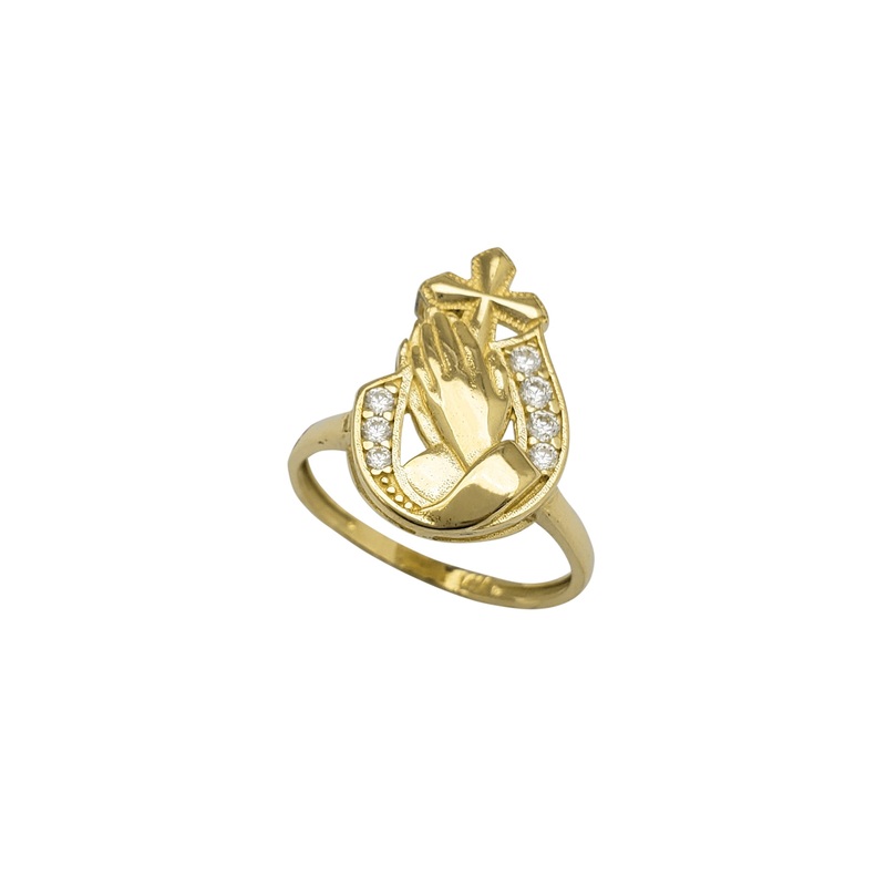 Zirconia Praying Hands Pendant (14K)