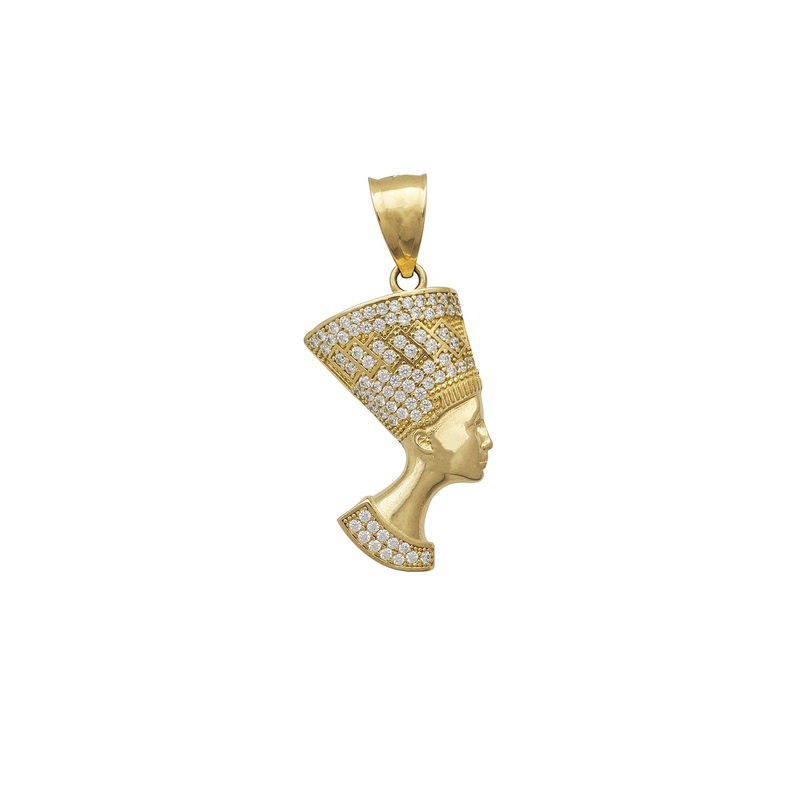 Zirconia Nefertiti Head Pendant (14K)