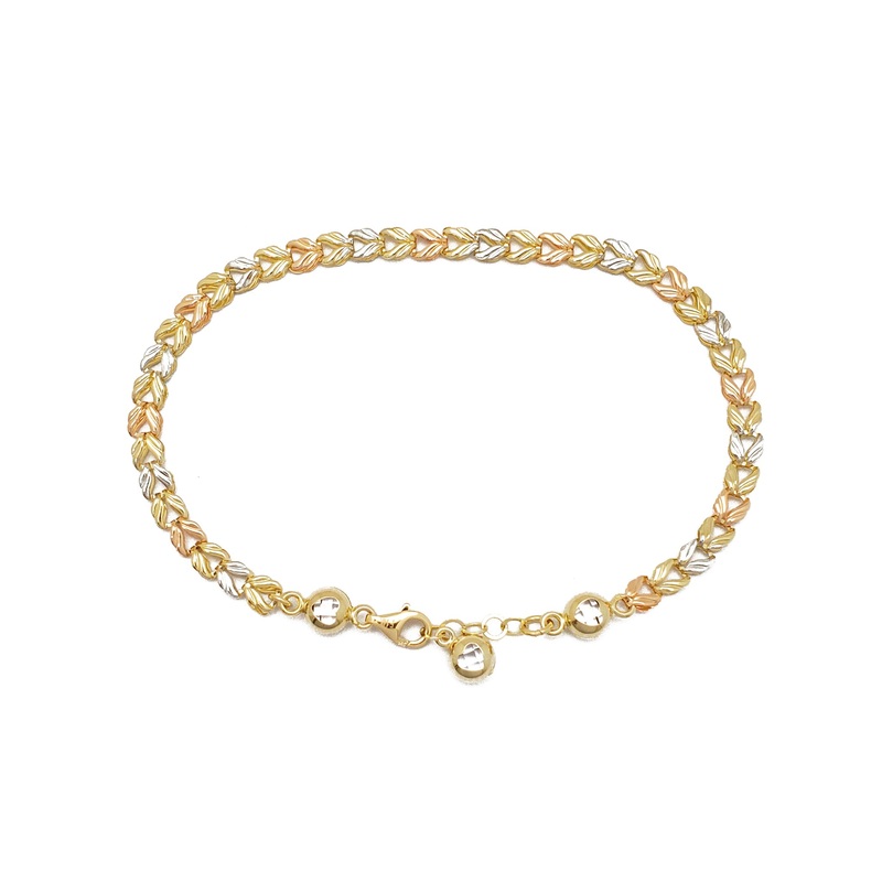 Zirconia Tricolor Wings Fancy Bracelet (14K)