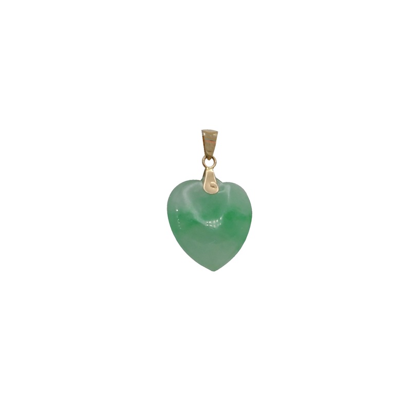 Heart Jade Pendant 14K