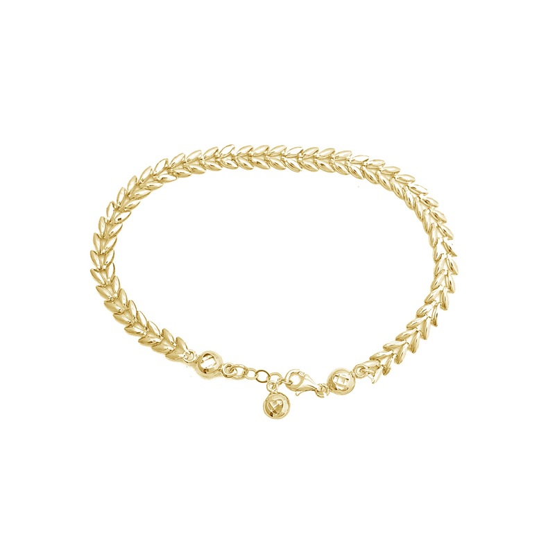 Zirconia Leaf Fancy Bracelet (14K)