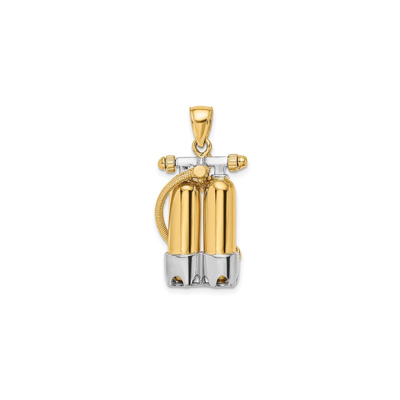 Dual Scuba Diving Cylinders Pendant (14K)