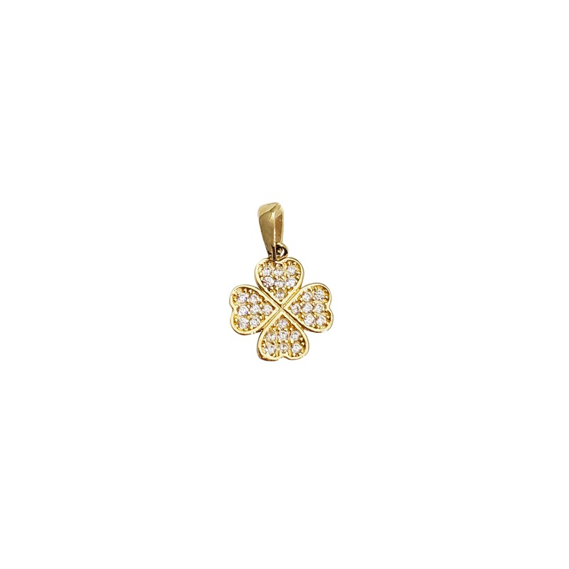 Iced-Out Clover Pendant (14K)