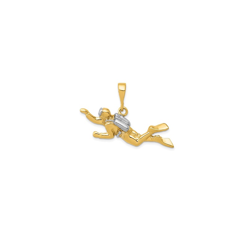 Scuba Diver Pendant (14K)