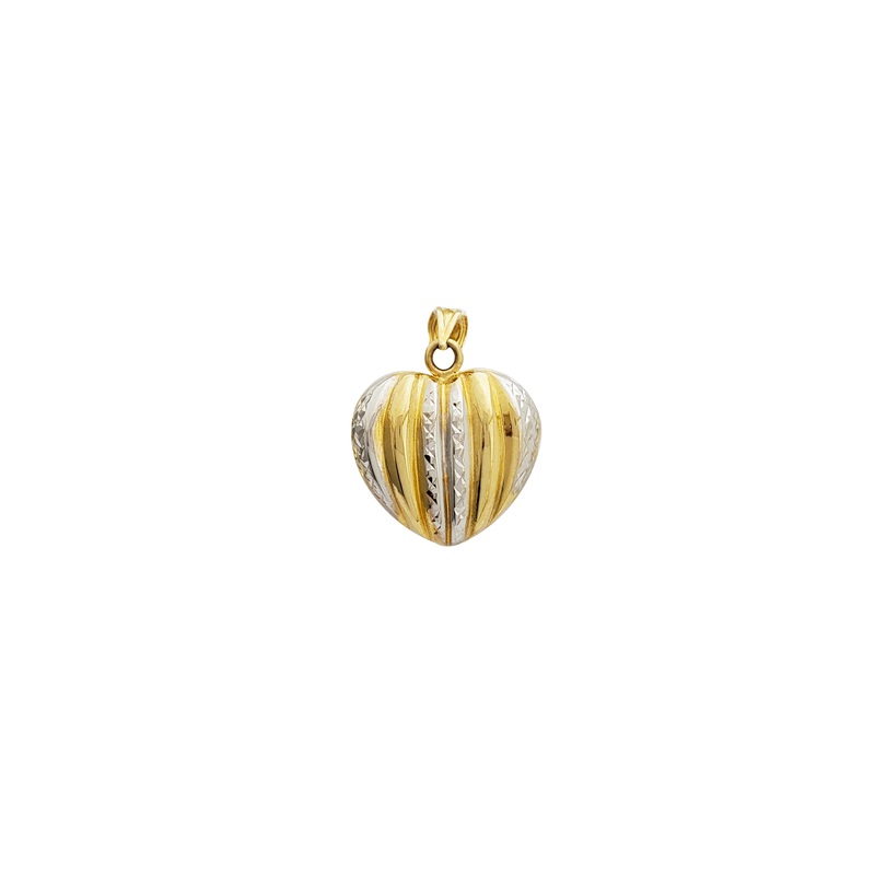 Diamond-Cut Puffy Heart Pendant (14K)