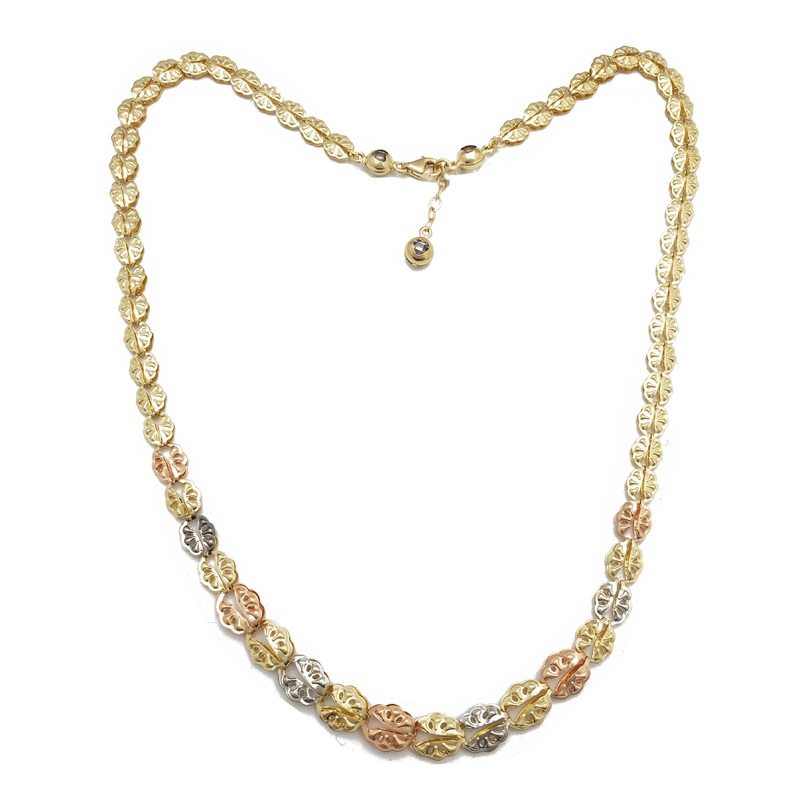 Tricolor Butterfly Fancy Necklace (14K)