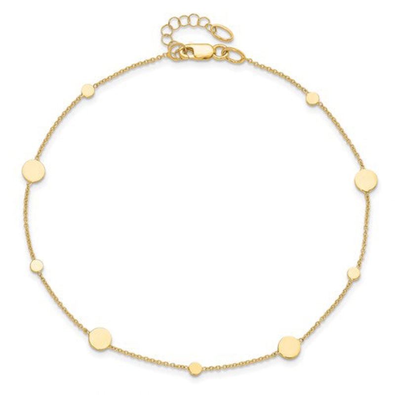 Disc Design Anklet Bracelet (14K).