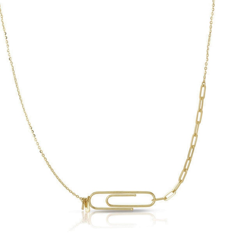 Stationed Paperclip Necklace (14K)