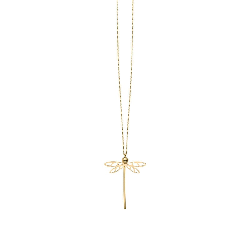 Dragonfly Token Necklace (14K)