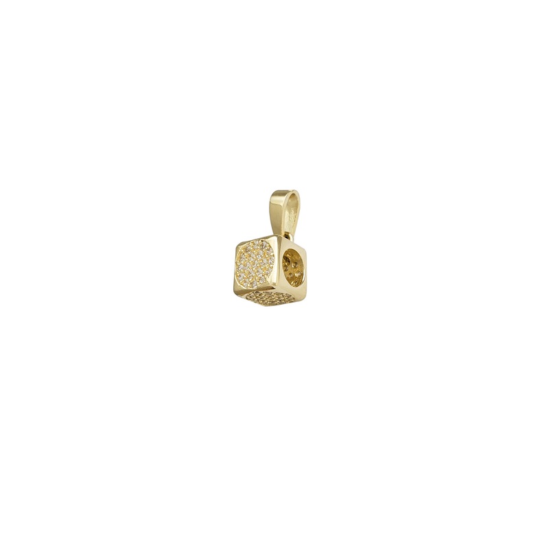 Zirconia White Dice Pendant (14K)