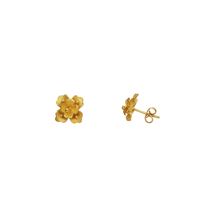 Blossom Flower Stud Earring (24K)
