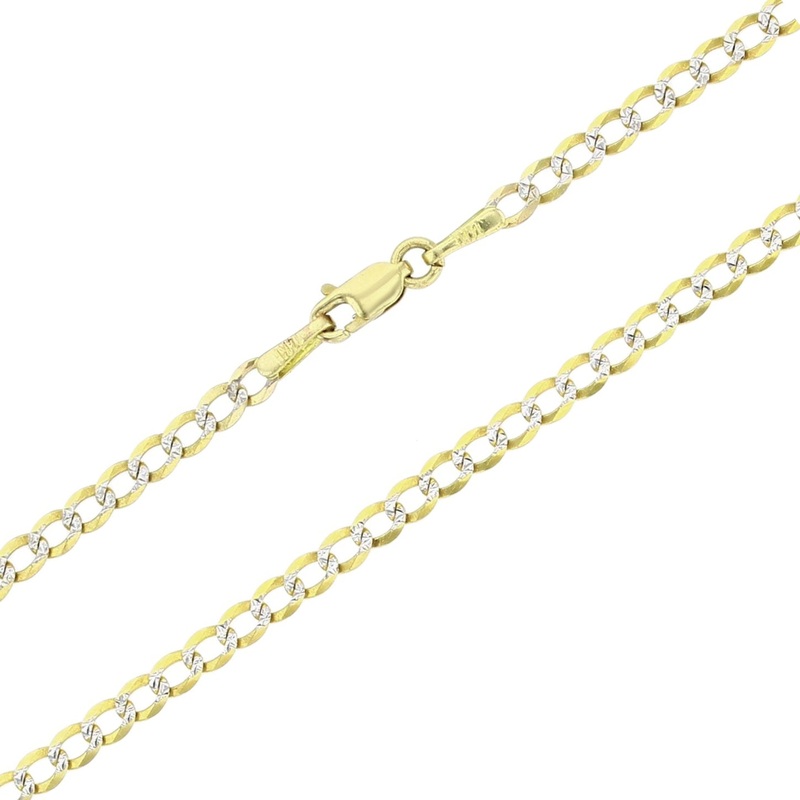 Two Tone Cuban Anklet (14K)