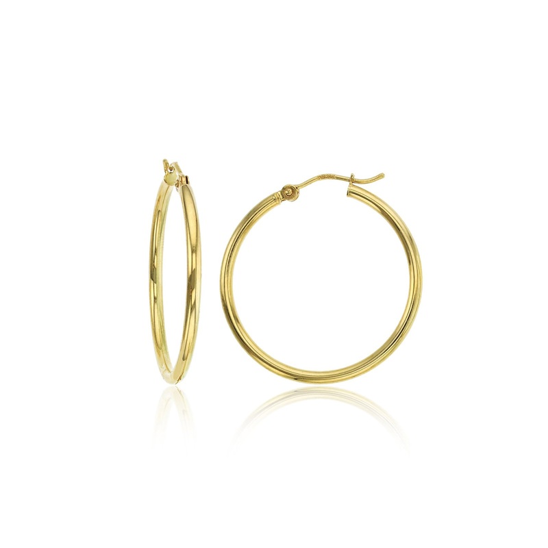 [Plain] Glossy Hoop Earrings (10K)