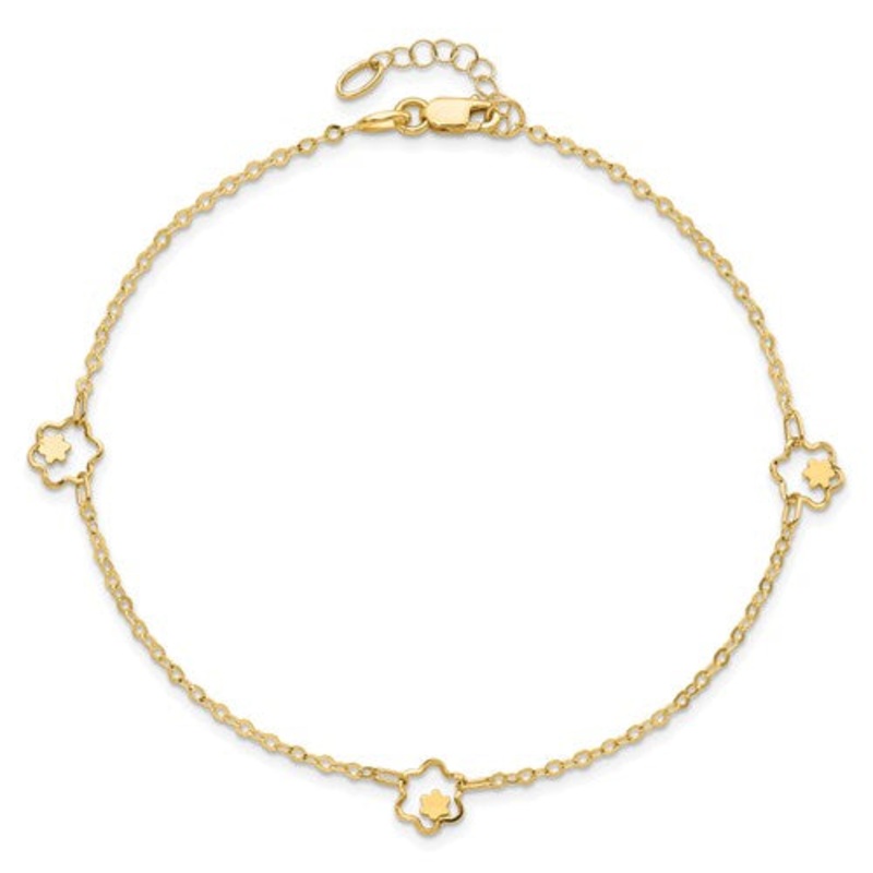 Flower Anklet Bracelet (14K).