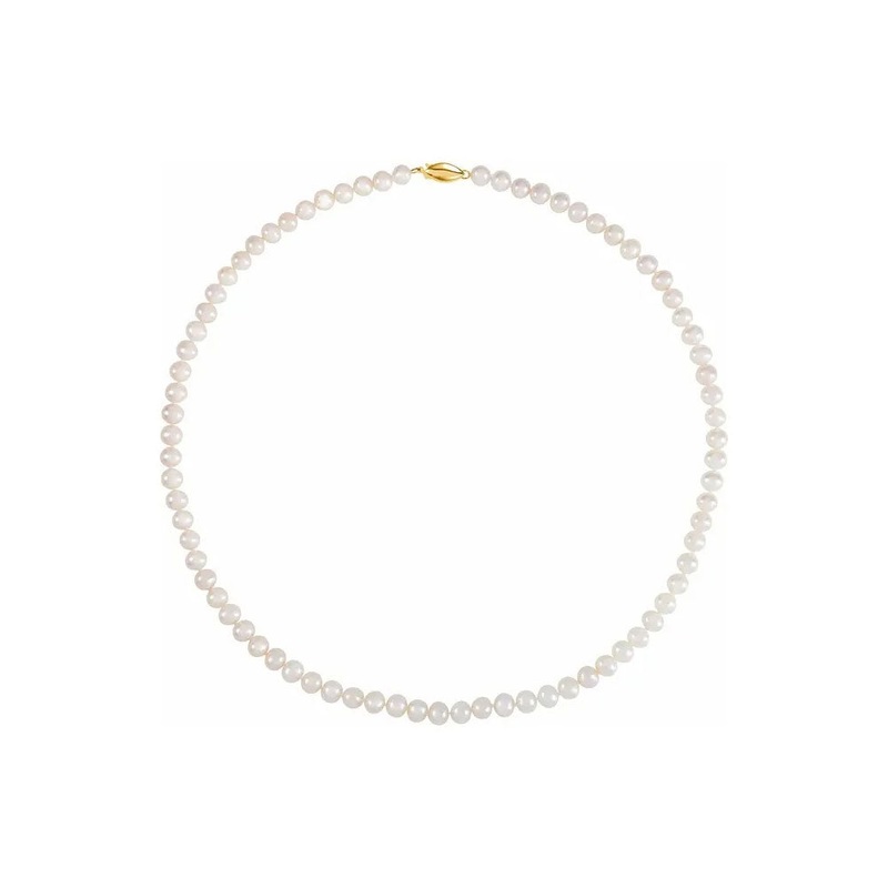 White Freshwater Pearl Necklace (14K)