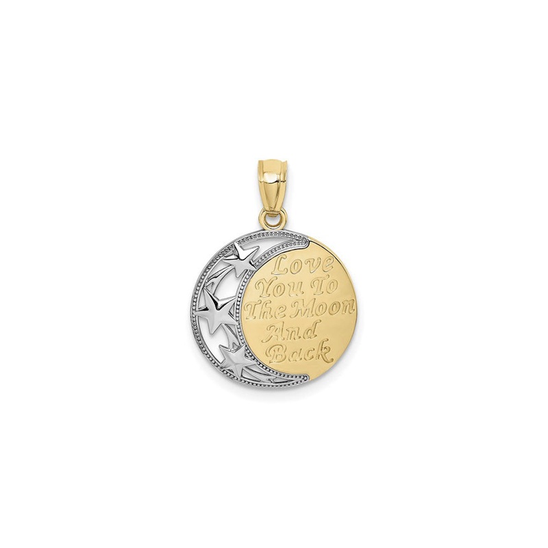 "Love You To The Moon and Back" Pendant (14K)