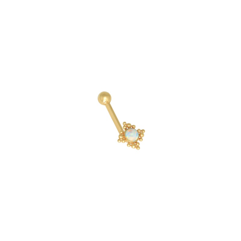 Round Opal Floral Venus Piercing (14K)