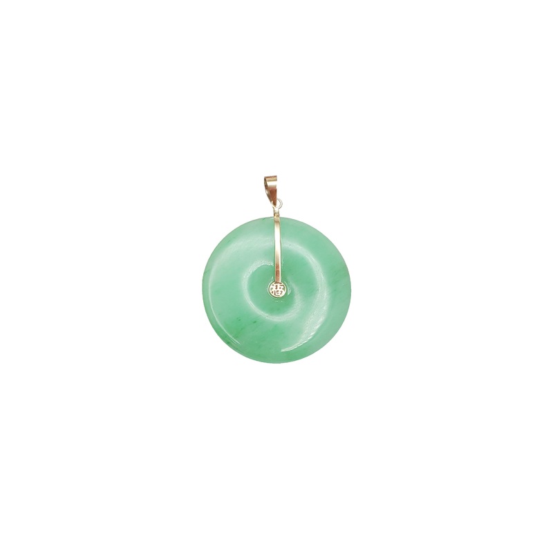 "" Jade Round Pendant (14K)